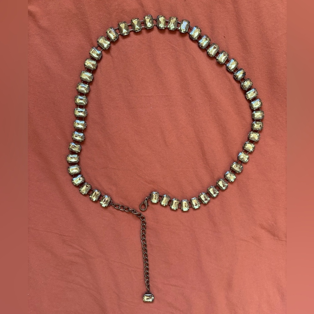 Vintage emerald waist chain belt